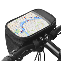 SAHOO Sac de guidon de vélo 3L grande capacité avec bande réfléchissante détachable et réglable en Velcro, écran tactile en PVC pour la navigation à vélo