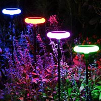 Luces Solares RGB para Caminos, LED Impermeables que Cambian de Color, Lámpara de Jardín para Exteriores