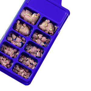 120 pezzi di chiodi a punta corta quadrati in stile francese piccoli fiori di farfalla freschi con disegno unghie artificiali - Product Image 5