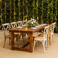 Chaise à dossier croisé en bois massif durable pour événements, mariages, banquets et fêtes en extérieur – Idéale pour les lieux hôteliers