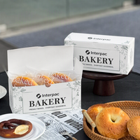 Ensemble de boîtes à donuts et desserts personnalisées, réutilisables et portables pour boulangerie, avec inserts et sacs de courses en papier – Emballage en gros