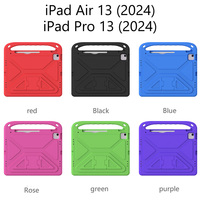 Casing Tablet Anak dari Busa EVA untuk iPad Air 13 2024 2025, Pelindung Bumper untuk iPad Pro 13 2024 2025, Cangkang dengan Pegangan dan Penyangga
