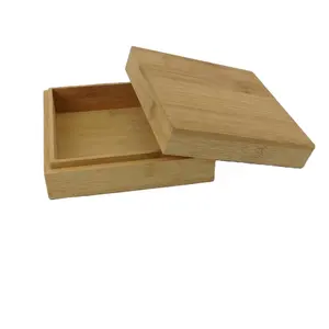 Деревянная бамбуковая коробка с крышкой и логотипом на заказ