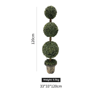 Árvore <span class=keywords><strong>Artificial</strong></span> de Folhagem Verde de 120cm, Decoração de Buxo Falso, Bonsai Topiário em Forma de Bola, Grande Planta Interna em Vaso para Decoração Externa - Product Image 4
