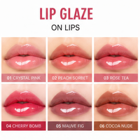 Stick de gloss à lèvres minéral naturel longue tenue et waterproof, tube transparent, format échantillon 5,5g, maquillage quotidien, marque privée, modèle chinois