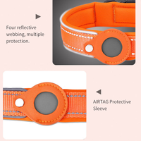 Collier Réfléchissant Réglable pour Chien et Chat avec Support AirTag, Rembourré et Doux, Étui AirTag Intégré, Accessoires pour Animaux de Compagnie – Vente en Gros