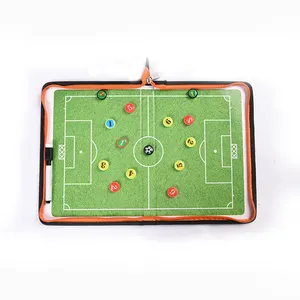 プロのサッカー戦術ボードサンドテーブル折りたたみ革コーチプレート磁気テープペン戦術ボード