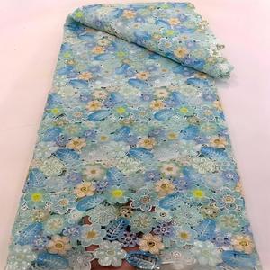 Tissu en dentelle nigérian de haute qualité pour la confection de robes de soirée, technologie française de guipure, bon prix - Product Image 1