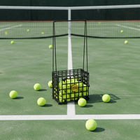 Chariot à balles de tennis pliable et portable sur roues pour entraîneur