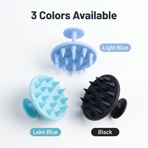 Easy Grip Soft <b>Silicone</b> <b>Scalp</b> <b>Massager</b> Shampoo Brush Gentle Deep Clean Hair Scrubber for Hair Washing Salon Home Use - Product Image 1