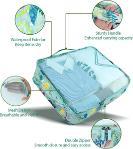 Cubes de compression pour voyage, 8 pièces, organiseurs de bagages, <span class=keywords><strong>valise</strong></span>, fermeture éclair en nylon, haute qualité, durable - Product Image 3