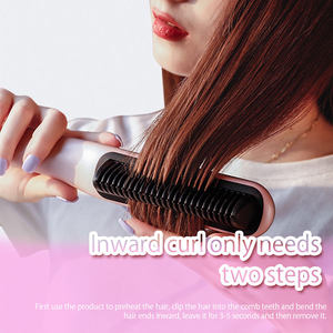 음이온 헤어 스트레이트너 빗, 2 in 1 헤어 스트레이트너 브러시 및 컬러, 전기 스트레이트닝 빗 가열 헤어 브러시 - Product Image 3