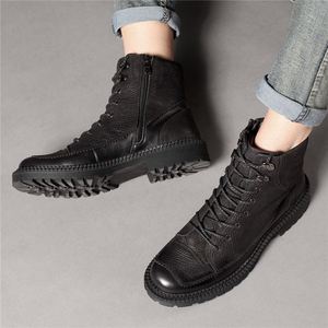 Botas de Tobillo Retro para Hombre de Alta Calidad, Impermeables, Forradas con Cuero Genuino, Cálidas, para Nieve, Uso en Exteriores, Antideslizantes, para Verano, Otoño e Invierno - Product Image 4