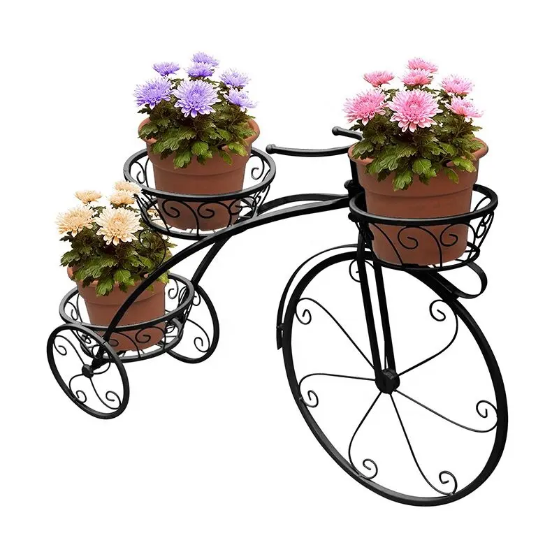Support de plantes Tricycle, porte-Pot de fleurs, idéal pour la maison, le jardin et le Patio, superbe cadeau pour les amoureux de plantes
