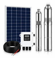 Pompe à eau solaire à vis 3YIS / 4YIS de 3 et 4 pouces, pompe submersible pour puits profond DC avec contrôleur MPPT intégré