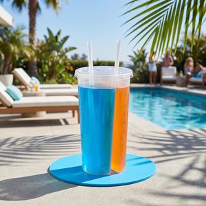 Gobelets jetables en plastique PP de 500 ml et 700 ml pour thé au lait matcha, gobelets doubles pour partager, gobelets à jus froid mignons en plastique avec couvercles pour boba - Product Image 2