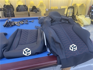 Housses de sièges de voiture en cuir de luxe personnalisées, <span class=keywords><strong>salon</strong></span> intérieur, housses de sièges auto Hilux, 100% testées, ensemble complet - Product Image 2