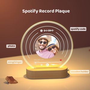 Cá Nhân Âm Nhạc Mảng Bám Ánh Sáng Lên Acrylic Bài Hát Mảng Bám Tùy Chỉnh Bài Hát Album Tùy Chỉnh Ghi Âm LED Âm Nhạc Ánh Sáng Ban Đêm - Product Image 2