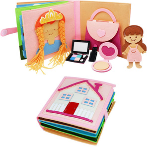 <span class=keywords><strong>Libro</strong></span> de Actividades Sensoriales de Fieltro Suave, Montessori, Educativo Temprano, Interactivo, Tablero de Actividades, Habilidades Diarias, Juguete de Viaje - Product Image 1