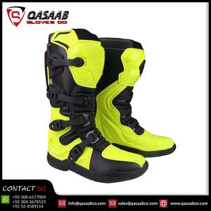Yellow and Black New-Fashion <b>Men</b> Anti-slips Genuine Cowhide Leather Motorbike Adventures-Riding Motorcycle <b>Boot</b>-Shoe - Product Image 2
