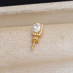 Pendentif carré en argent S925 avec perle, accessoires de bricolage, support vide, apprêts de bijoux semi-finis, catégorie de produit 5740 - Product Image 4