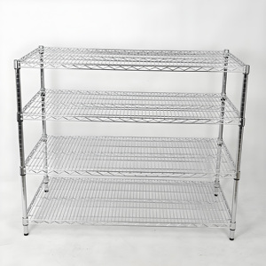 Kit de estante de Metal de alambre galvanizado de 4 capas duradero, protección contra la corrosión, estante de paleta selectivo para almacenamiento de almacén, embalaje de cartón - Product Image 3