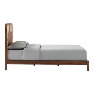 Luxurious Solid Wood And Rattan King Size <b>Bed</b> With Durable Construction Elegant Design <b>Comfortable</b> Sleeping Surface And Stylish - Product Image 4