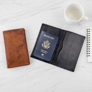 Funda de Pasaporte Personalizada, Cartera de Cuero Vacuno Suave, Porta Tarjetas, Accesorios de Viaje Unisex - Product Image 1