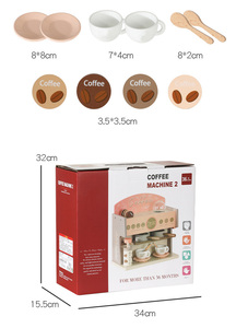COMMIKI Macchina <span class=keywords><strong>da</strong></span> Caffè <span class=keywords><strong>Giocattolo</strong></span> in Legno <span class=keywords><strong>Set</strong></span> <span class=keywords><strong>da</strong></span> Tè Pomeridiano Gioco di Ruolo per Bambini Cucina Divertente Simulazione Macchina <span class=keywords><strong>da</strong></span> Caffè in Legno - Product Image 6