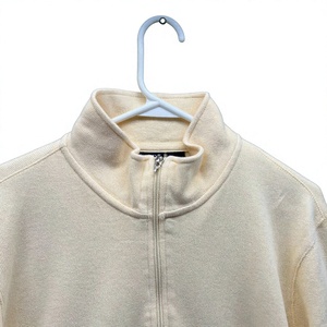 Suéter de punto con cremallera de un cuarto para hombre, color liso, cuello alto, algodón/fibra de bambú, ajuste regular, transpirable, informal - Product Image 5