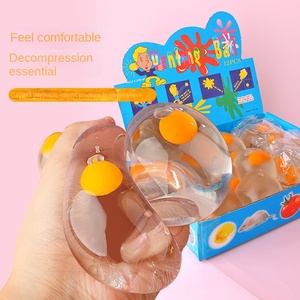 Venting Double Yellow <b>Egg</b> Transparent Simulation Decompression Children Pinch Music <b>Toy</b> Unisex Student Gift Wholesale Plastic - Product Image 2