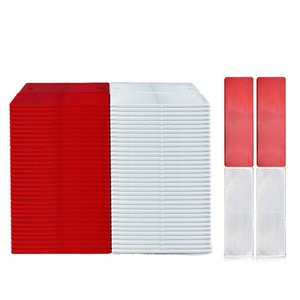 Autocollants d'avertissement réfléchissants, adhésifs rouge et blanc, 100 pièces, pour véhicules d'ingénierie de sécurité latérale arrière de camions - Product Image 1