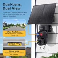 Caméra de sécurité SECTEC Wifi/4G 8MP avec zoom 50x, alimentation solaire 20W, batterie, alarme rouge et bleue, projecteur PTZ, caméra extérieure, vision nocturne