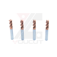 FE-10-75 Fraise à queue carrée en carbure monobloc à 4 cannelures, longueur allongée, queue égale, pour usinage CNC de finition d'acier à cavités profondes