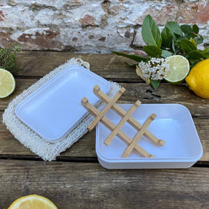 No plástico rectángulo biodegradable fibra <span class=keywords><strong>de</strong></span> bambú jabonera ducha titular caja para viaje - Product Image 5