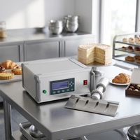 Machine de découpe commerciale automatique électrique horizontale à ultrasons pour gâteaux, fromages, éponges et aliments en couches, avec fonction de découpe de garnitures et de tranches