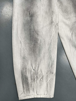 Jeans Hip Hop pour Homme, Gris Dégradé, Blanc, Multicolore, Imprimé Graffiti Effet Encre Éclaboussée, Coupe Ample et Baggy, Jambe Cylindrique, Denim Streetwear pour Homme