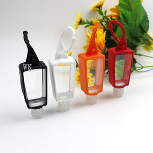 어린이 30ml 소형 손 소독제 로고 클립 키 링 실리콘 홀더가있는 키 체인 병 - Product Image 1