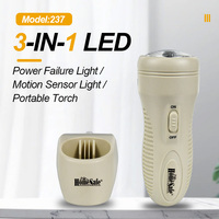 Lampe d'urgence LED multifonctionnelle 3-en-1 pour les pannes de courant, idéale comme veilleuse pour les salons et les couloirs d'hôtel.