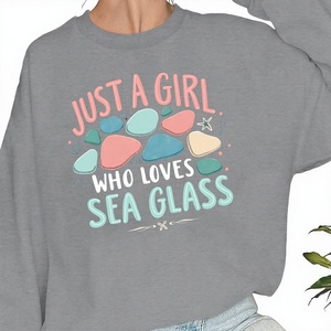 Sweat-shirt pour filles, col rond, best-seller, décontracté, prix abordable, manches longues, uni, avec badge frontal, 100% coton molletonné, vente en gros, OEM - Product Image 1