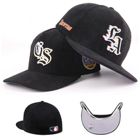 Gorras de Béisbol Vintage de 5 Paneles Bordadas al por Mayor, Gorras Snapback de Pana con Visera Plana para Hombre, Estilo Hip Hop y Deportivo