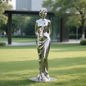 Chất Lượng Cao Đánh Bóng Ngoài Trời Trang Trí Nội Thất Lớn Kim Loại 316 Tùy Chỉnh Hình Nghệ Thuật Trừu Tượng 304 Thép Không Gỉ Con Người Bức Tượng Điêu Khắc Cho Bán - Product Image 2