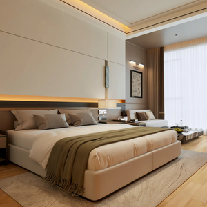 Arredamento Moderno per Hotel 5 Stelle, Set Camera da <span class=keywords><strong>Letto</strong></span> in <span class=keywords><strong>Legno</strong></span> Stile Europeo, Mobili per Hotel di Lusso, <span class=keywords><strong>Letto</strong></span> <span class=keywords><strong>Matrimoniale</strong></span> King Size per Villa - Product Image 2