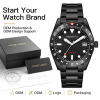 Montre sport pour homme, quartz, acier inoxydable, étanche 50 m, lumineuse, date, logo personnalisé, marque privée, OEM, ODM, montre de luxe pour homme