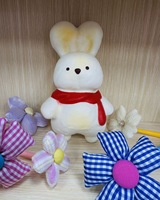 Grand lapin en peluche adorable en PU, super doux, à récupération lente, jouet sensoriel anti-stress pour soulager l'anxiété