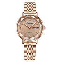 POEDAGAR 3012 Montre Femme Acier Inoxydable Maille Rose Or Simple Étanche Lumineuse Dames Montres De Luxe Quartz Élégant
