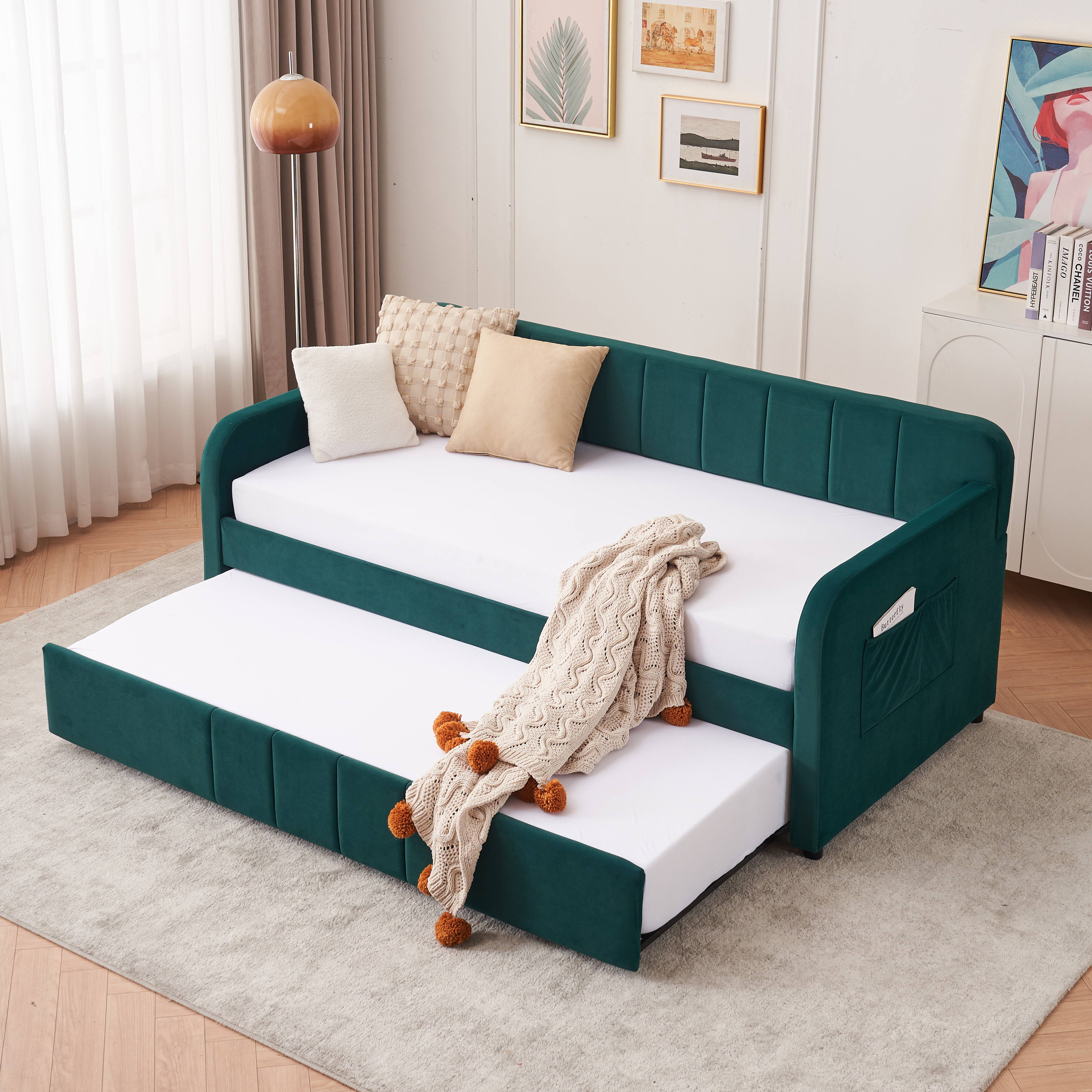 Emerald + MDF+Iron + Velvet + Foam