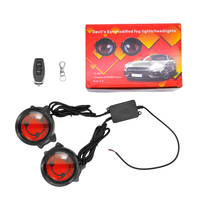 Nouvelle Lampe de Voiture LED Dynamique Clignotante Effet Œil de Diable 3 Pouces Modifiée avec Lentille Décorative et Télécommande pour Éclairage Extérieur Automobile