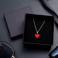 Boîte cadeau en carton noir personnalisée avec logo pour bijoux, vente en gros
