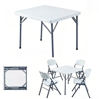Table de repas pliable moderne en panneaux HDPE, portable, légère, facile à ranger, imperméable, pour pique-nique extérieur, fête, entrée de villa